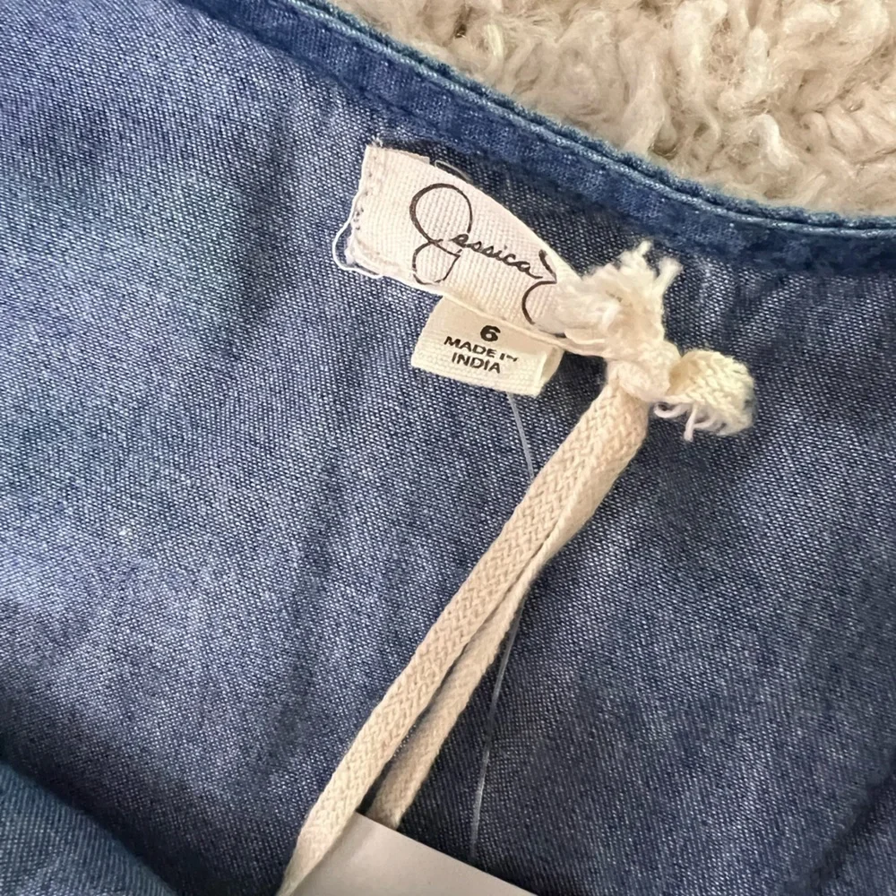Kids Size 6 Jessica Simpson Blue Denim Romper NWT